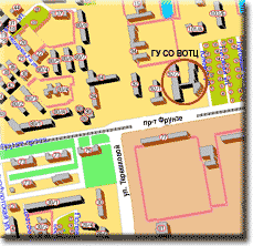 Карта местоположения Витебского областного центра ветеранов и инвалидов
